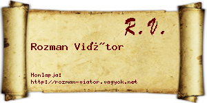 Rozman Viátor névjegykártya